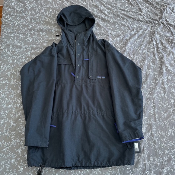 Vintage 1980's PATAGONIA Jacket Men's MEDIUM Black Shell (feels like large) - Picture 6 of 10